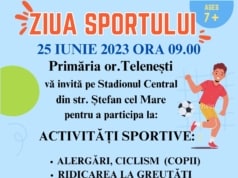 Vă invităm Duminică ,25 iunie 2023, începând cu ora 09. 00 la Ziua Sportului pe stadionul central din or.Telenești